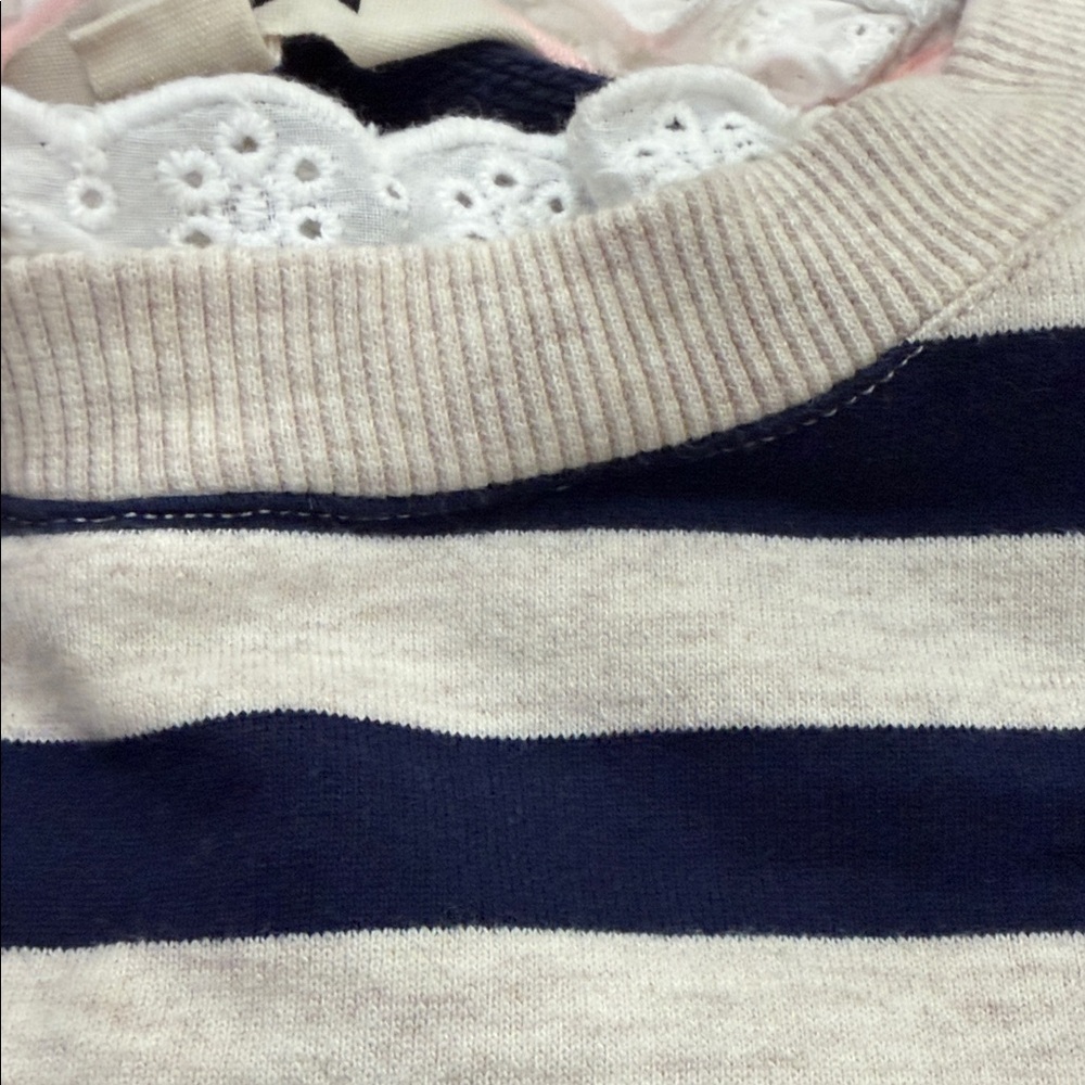 Boden size small Navy and White Striped Crew Neck Sweater - Picture 6 of 7